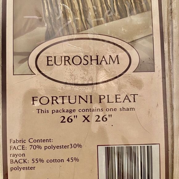 Pleated 26” EuroSham new Tan/Gold Stripe - Picture 4 of 4